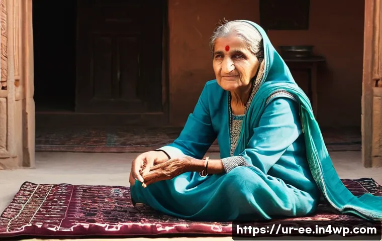 일제 근무와 현대 사회의 연계 - **Prompt:** A heartwarming scene of an elderly Pakistani grandmother (Dadi/Nani), with a kind, wrink...
